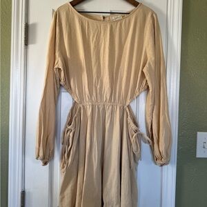 Universal Thread butter yellow / Cream Long Sleeve Dress